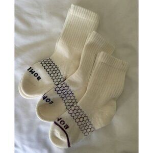 Bombas Juniors White Honeycomb Lot Of 3 Pairs Socks Size J (8T-11T) Kids NWOT